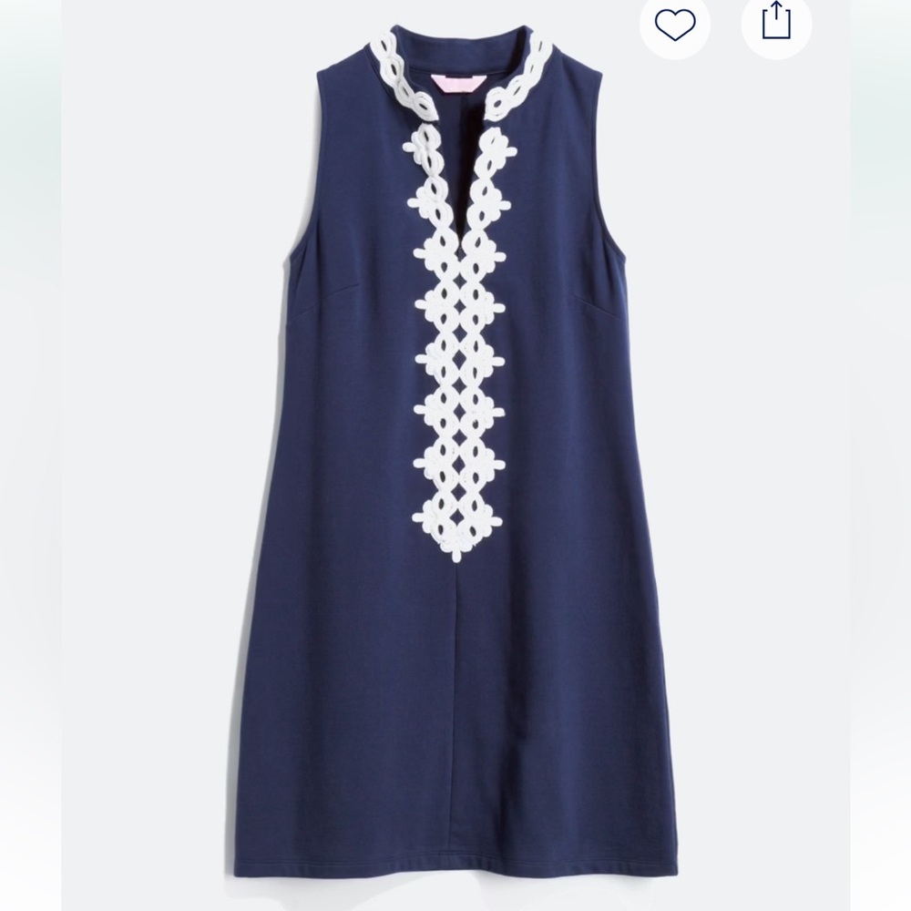 Lilly Pulitzer Calista Navy and White Shift Mini Dress Size Medium